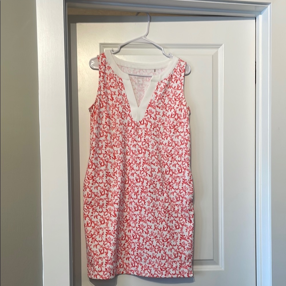 Tommy Bahama Sleeveless Red and White Patterned Dress